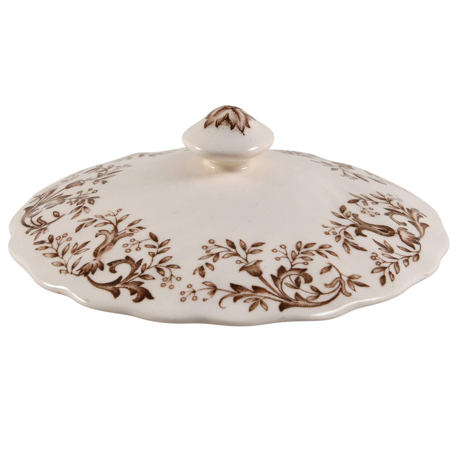 Mount Vernon Brown Multicolor Lid for Sugar Bowl by Johnson Brothers-1