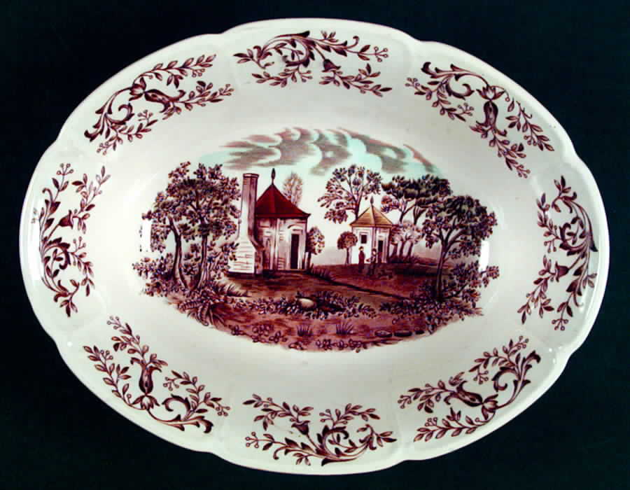 Mount Vernon Brown Multicolor 9" Oval Vegetable Bowl by Johnson Brothers-1