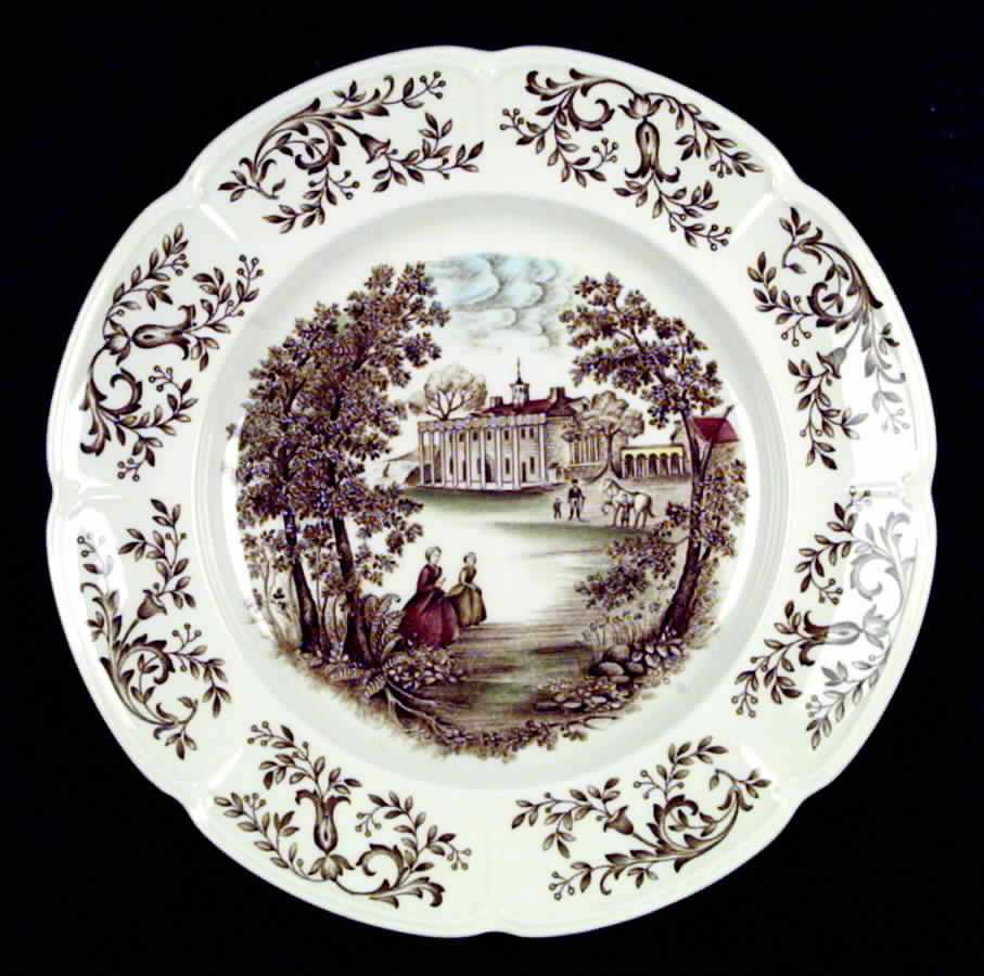 Mount Vernon Brown Multicolor Dinner Plate by Johnson Brothers-1