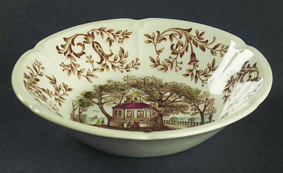Mount Vernon Brown Multicolor Fruit/Dessert (Sauce) Bowl by Johnson Brothers-1