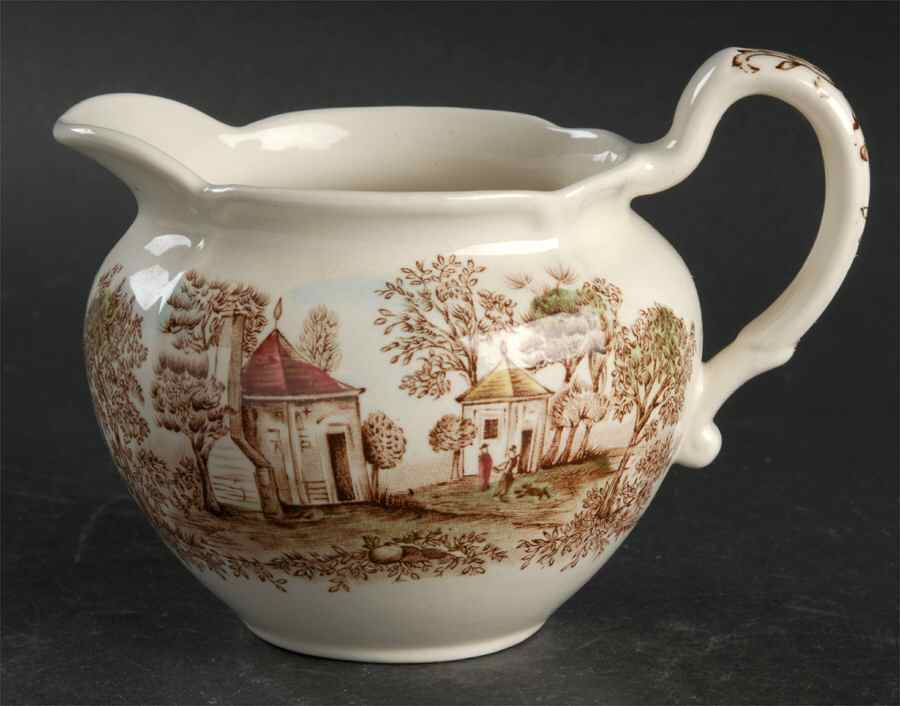 Mount Vernon Brown Multicolor Creamer by Johnson Brothers-1