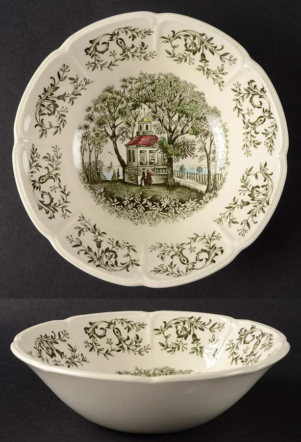 Mount Vernon Green Multicolor Coupe Cereal Bowl by Johnson Brothers-1