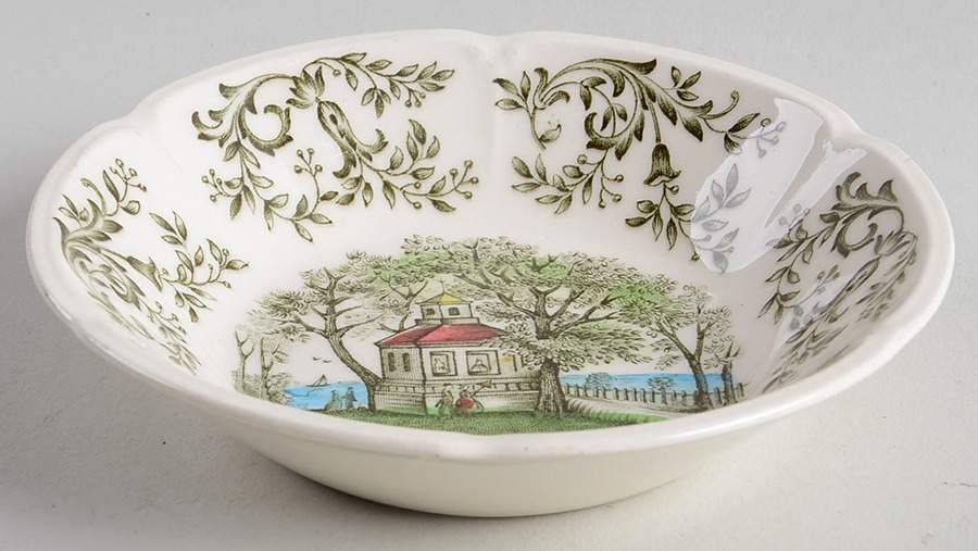 Mount Vernon Green Multicolor Fruit/Dessert (Sauce) Bowl by Johnson Brothers-1