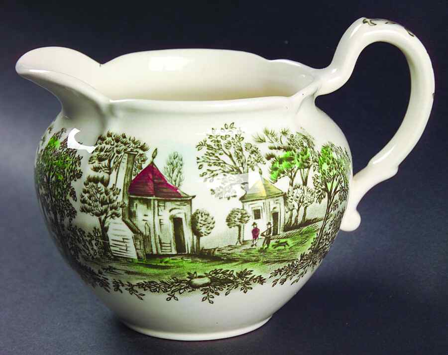 Mount Vernon Green Multicolor Creamer by Johnson Brothers-1