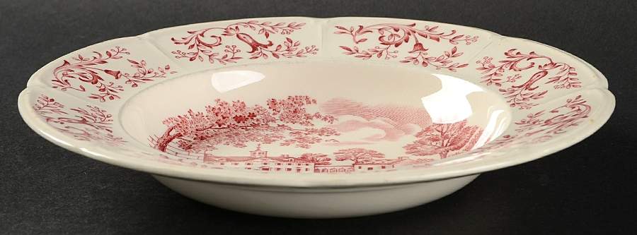 Mount Vernon Pink Rim Soup Bowl by Johnson Brothers-1