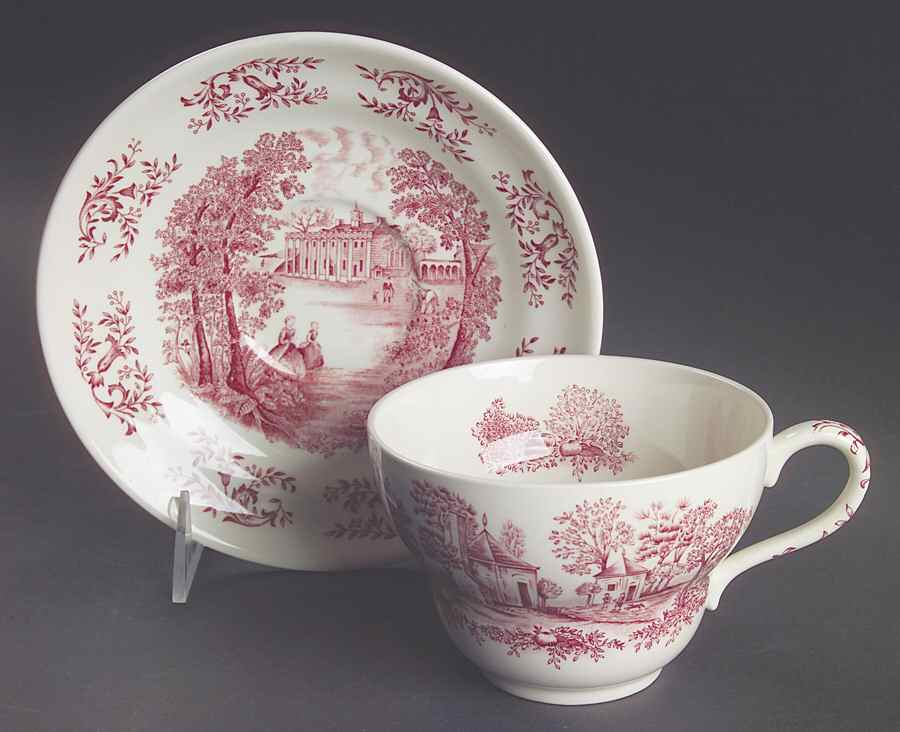 Mount Vernon Pink Oversized Cup & Saucer Set by Johnson Brothers-1