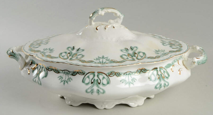 Newport (Gold Trim) Oval Covered Vegetable by Johnson Brothers-1