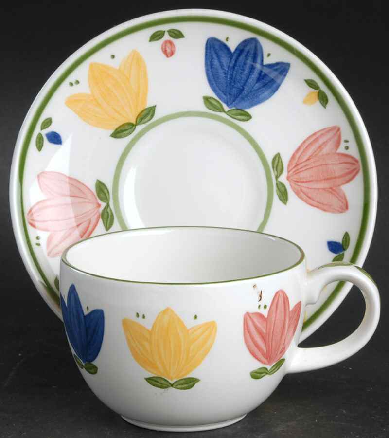 Nicole Flat Cup & Saucer Set by Johnson Brothers-1