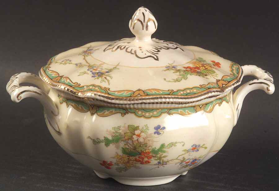 Ningpo Sugar Bowl & Lid by Johnson Brothers-1