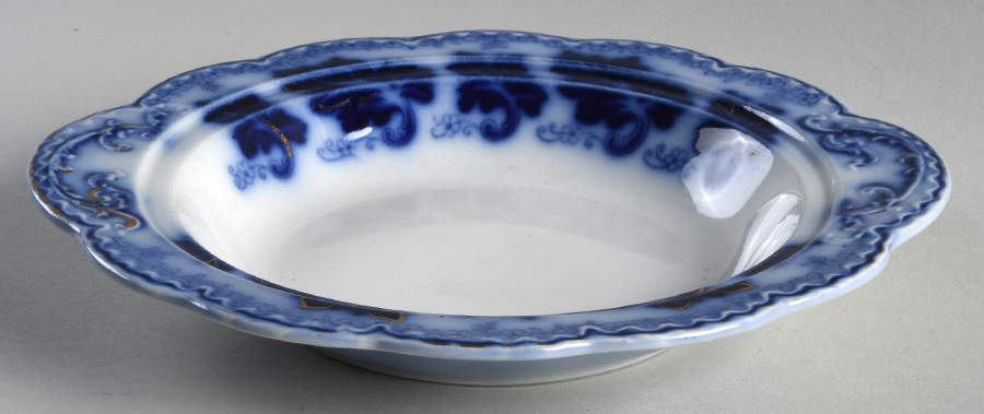 Normandy (Flow Blue) Round Butter No Lid by Johnson Brothers-1