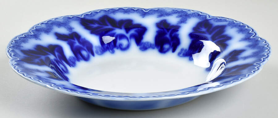 Normandy (Flow Blue) Large Rim Soup Bowl by Johnson Brothers-1
