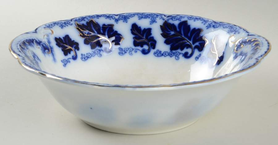 Normandy (Flow Blue) 8" Round Vegetable Bowl by Johnson Brothers-1