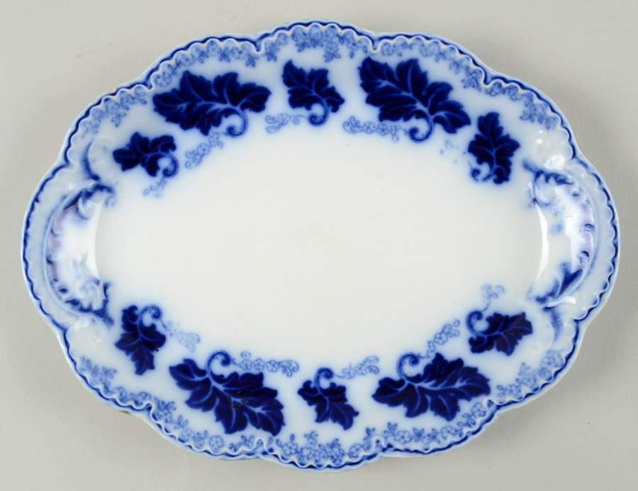 Normandy (Flow Blue) Relish by Johnson Brothers-1