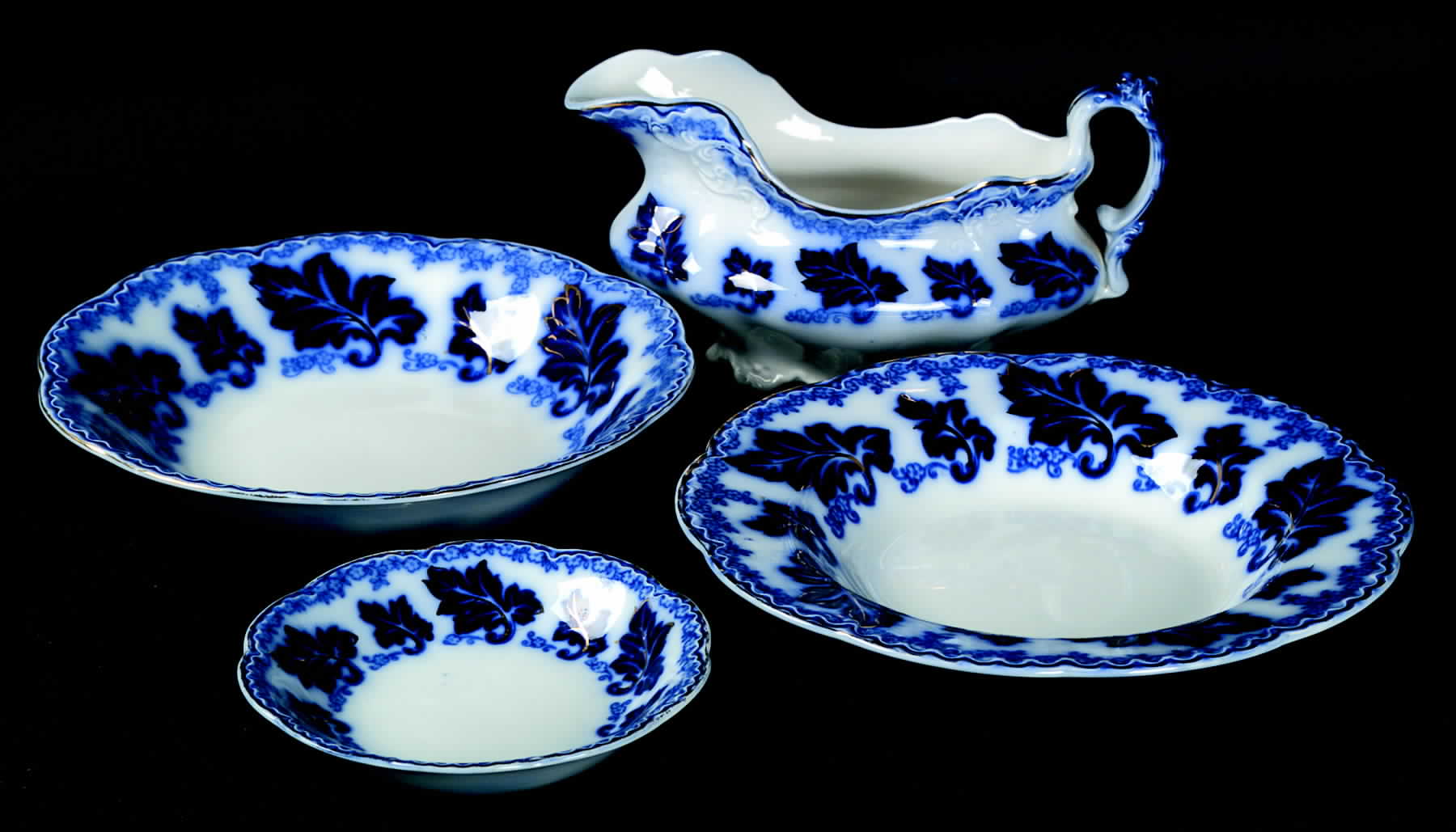 Normandy (Flow Blue) Rim Soup Bowl by Johnson Brothers-1