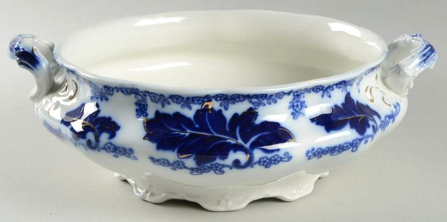 Normandy (Flow Blue) Round Vegetable No Lid by Johnson Brothers-1