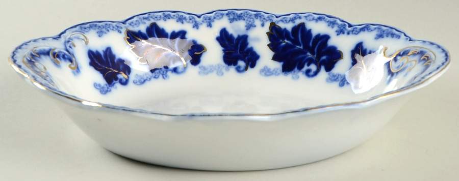 Normandy (Flow Blue) 9" Oval Vegetable Bowl by Johnson Brothers-1