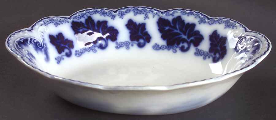 Normandy (Flow Blue) 9" Oval Vegetable Bowl by Johnson Brothers-1