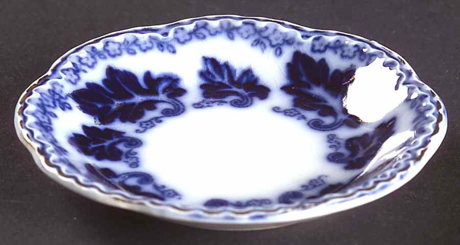 Normandy (Flow Blue) Butter Pat by Johnson Brothers-1