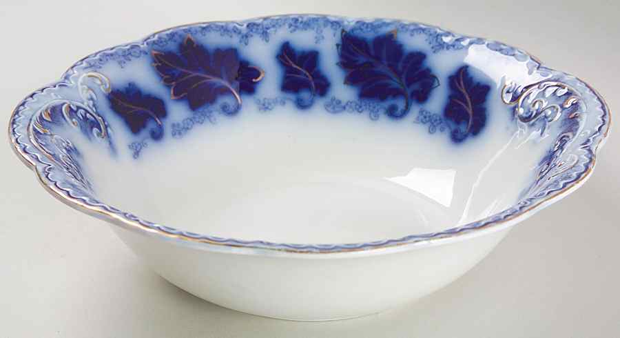 Normandy (Flow Blue) 8" Round Vegetable Bowl by Johnson Brothers-1