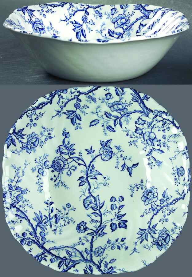 Old Bradbury Blue (White Background) Square Cereal Bowl by Johnson Brothers-1