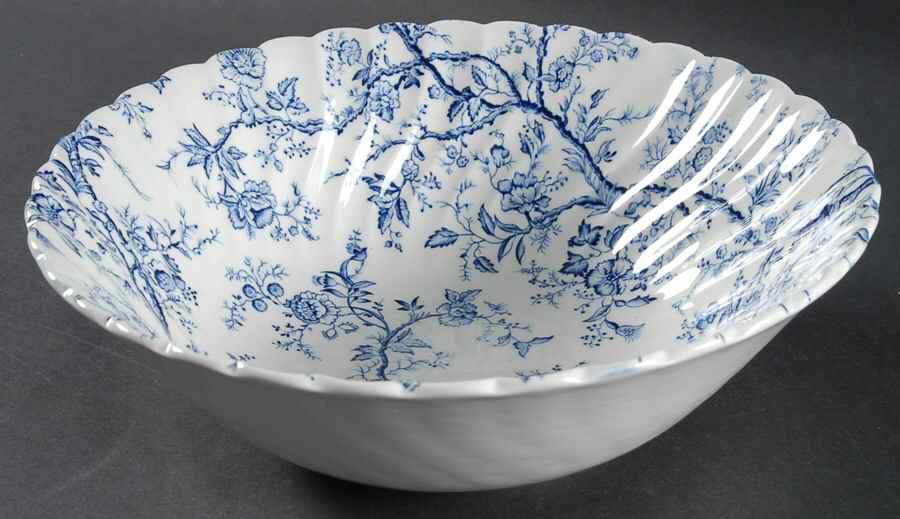 Old Bradbury Blue (White Background) 8" Round Vegetable Bowl by Johnson Brothers-1