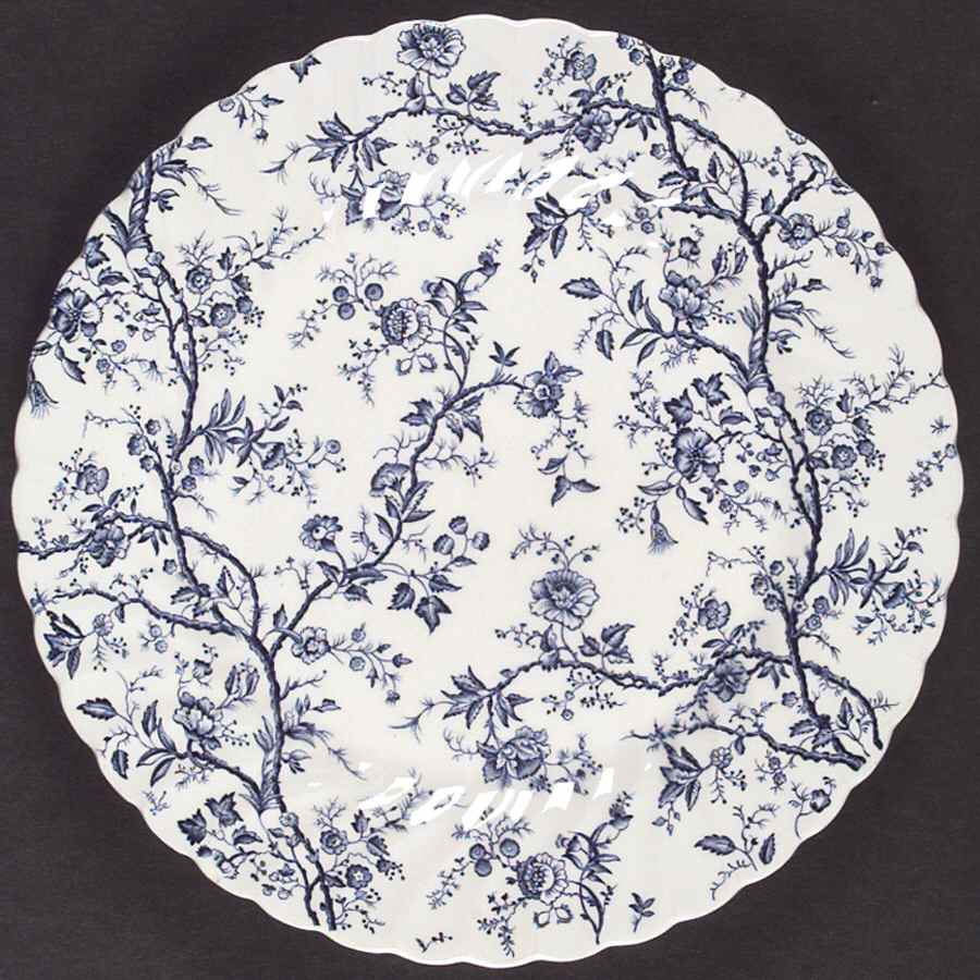 Old Bradbury Blue (White Background) Dinner Plate by Johnson Brothers-1