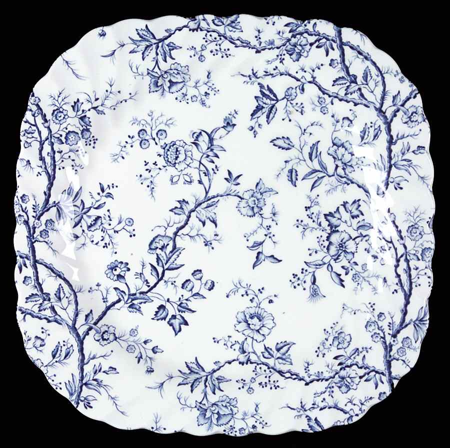Old Bradbury Blue (White Background) Square Salad Plate by Johnson Brothers-1