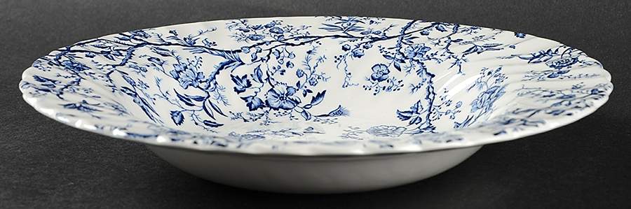 Old Bradbury Blue (White Background) Rim Soup Bowl by Johnson Brothers-1