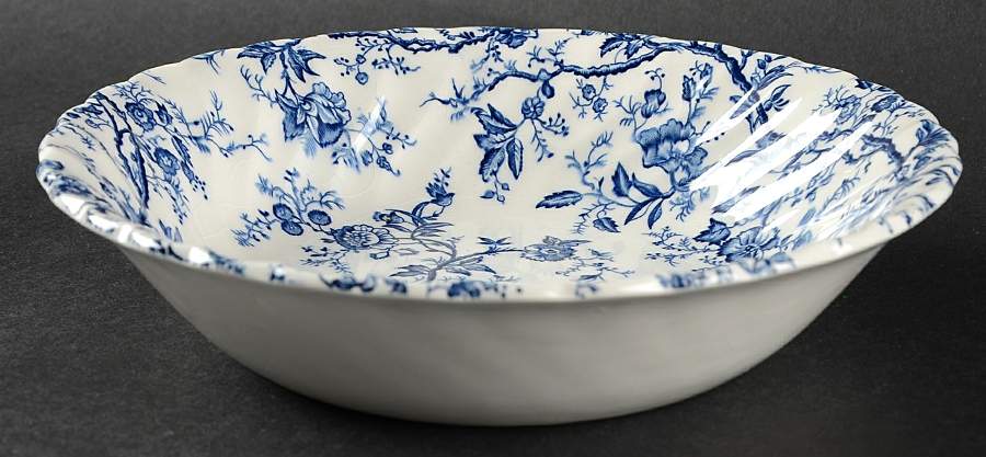 Old Bradbury Blue (White Background) Coupe Soup Bowl by Johnson Brothers-1