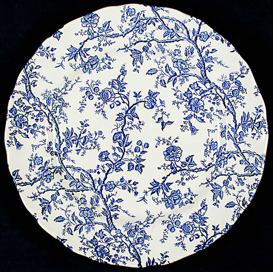 Old Bradbury Blue (Cream Background) Dinner Plate by Johnson Brothers-1
