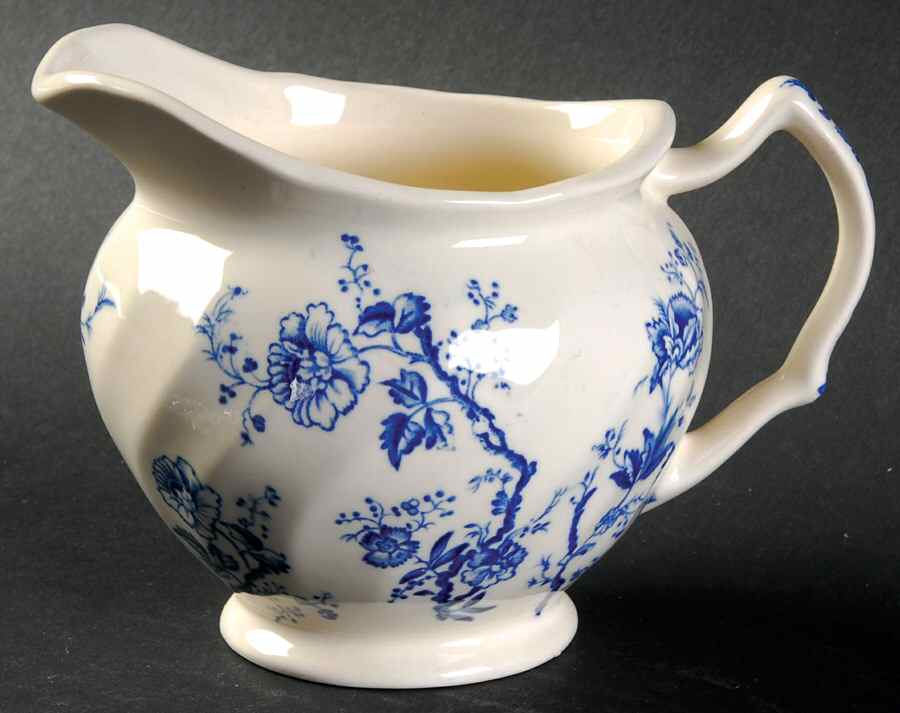 Old Bradbury Blue (Cream Background) Creamer by Johnson Brothers-1