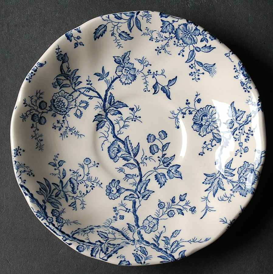 Old Bradbury Blue (Cream Background) Saucer by Johnson Brothers-1