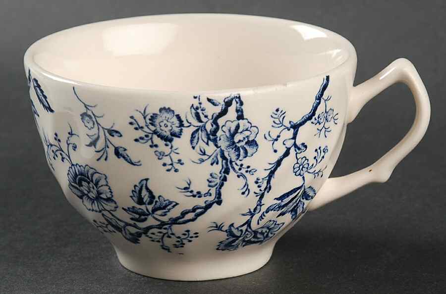 Old Bradbury Blue (Cream Background) Flat Cup by Johnson Brothers-1