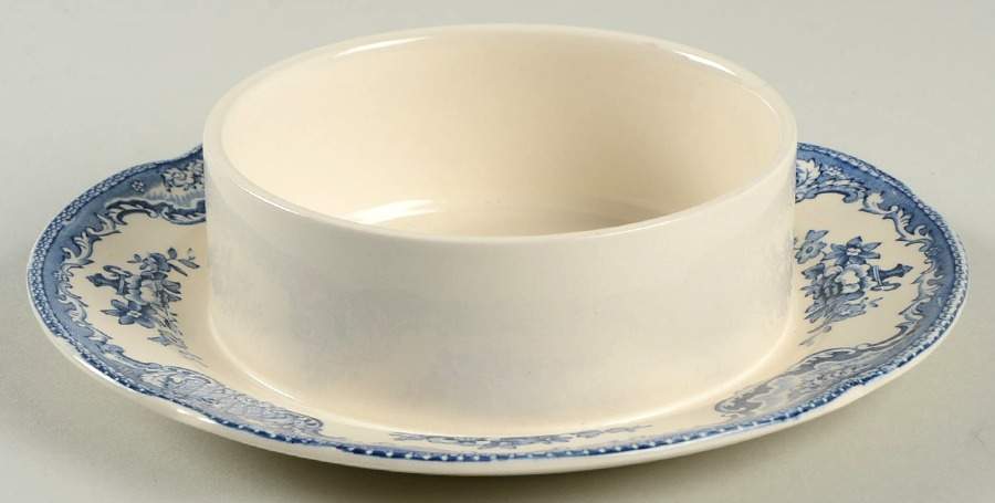 Old Britain Castles Blue (Made in England) Round Butter No Lid by Johnson Brothers-1