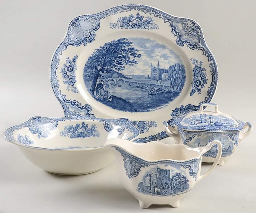 Old Britain Castles Blue (Made in England) 5 Piece Hostess Set by Johnson Brothers-1