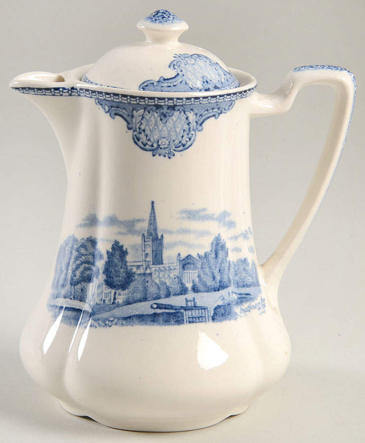 Old Britain Castles Blue (Made in England) Hot Water Jug & Lid by Johnson Brothers-1