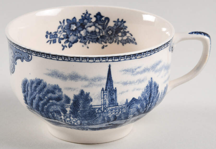 Old Britain Castles Blue (Made in England) Flat Cup by Johnson Brothers-1