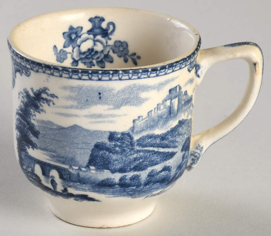 Old Britain Castles Blue (Made in England) Flat Demitasse Cup by Johnson Brothers-1