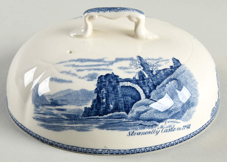 Old Britain Castles Blue (Made in England) Lid for Round Butter by Johnson Brothers-1