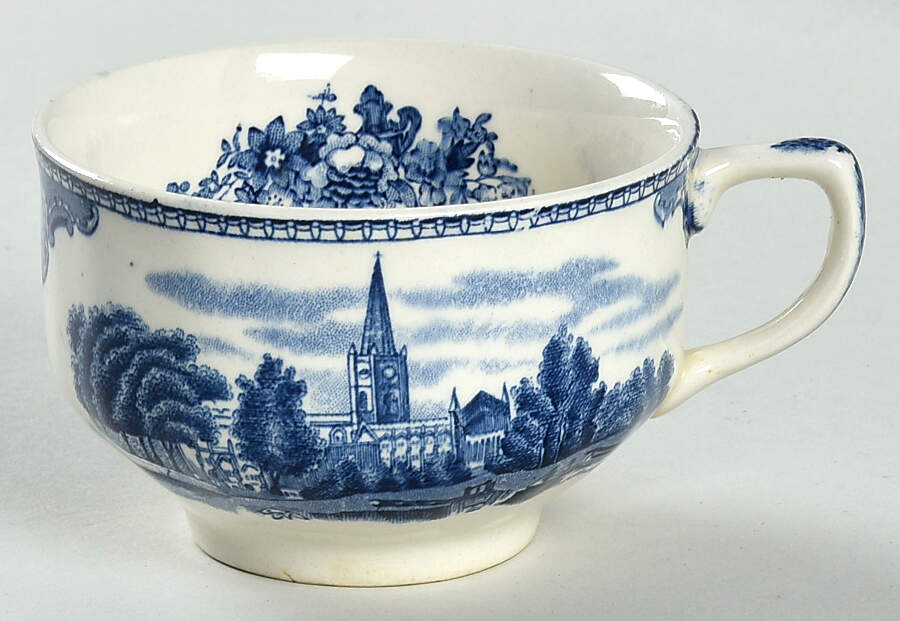 Old Britain Castles Blue (Made in England) Flat Cup by Johnson Brothers-1