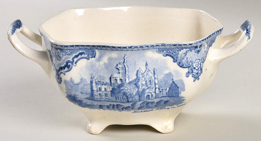 Old Britain Castles Blue (Made in England) Sugar Bowl No Lid by Johnson Brothers-1