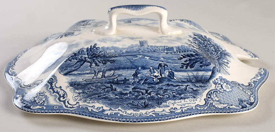 Old Britain Castles Blue (Made in England) Lid for Rectangular Tureen by Johnson Brothers-1