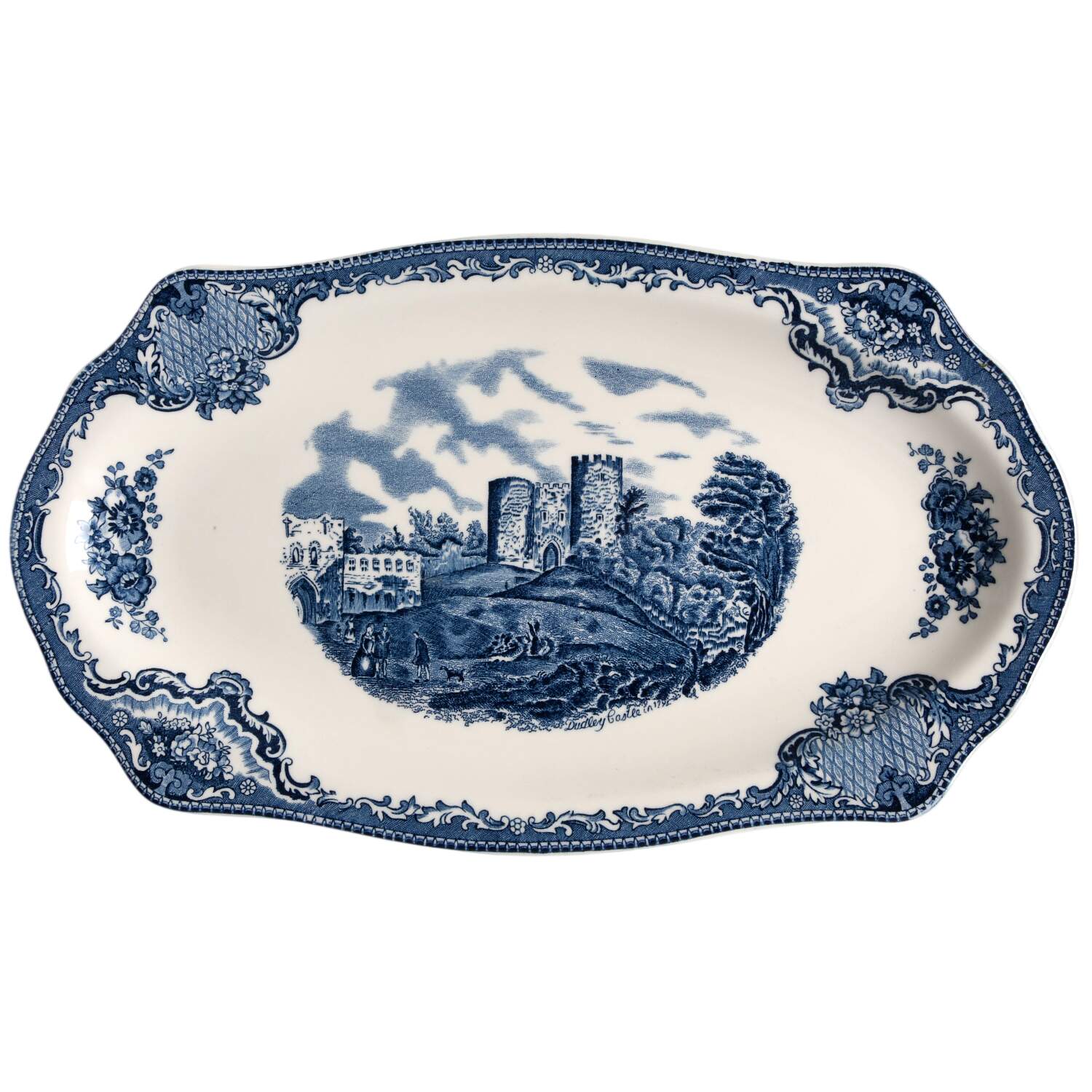 Old Britain Castles Blue (Made in England) Large Sandwich Tray by Johnson Brothers-1
