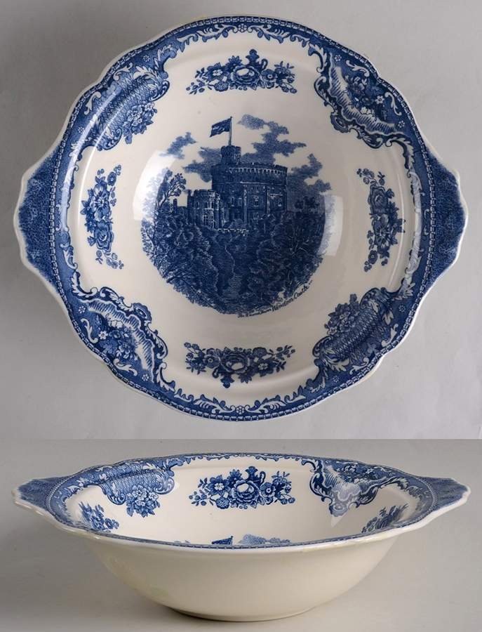 Old Britain Castles Blue (Made in England) Round Vegetable No Lid by Johnson Brothers-1