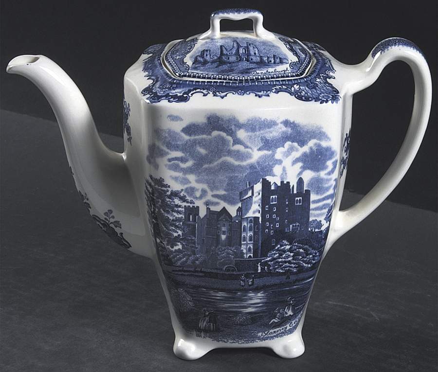 Old Britain Castles Blue (Made in England) Coffee Pot & Lid by Johnson Brothers-1