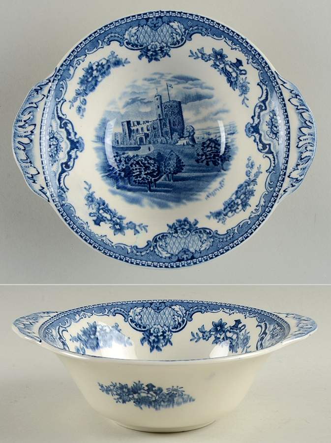 Old Britain Castles Blue (Made in England) Lugged Cereal Bowl by Johnson Brothers-1