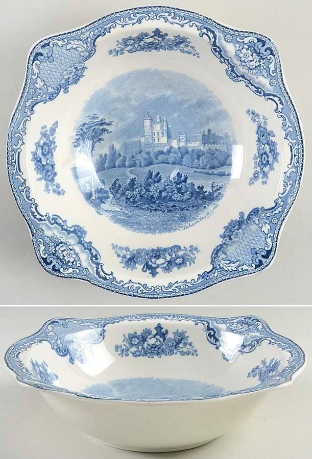 Old Britain Castles Blue (Made in England) 9" Round Vegetable Bowl by Johnson Brothers-1