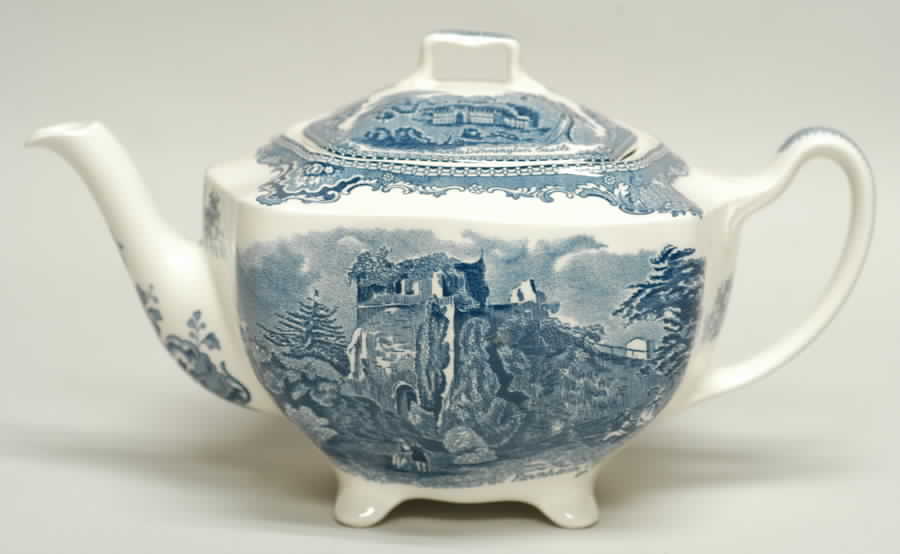 Old Britain Castles Blue (Made in England) Teapot & Lid by Johnson Brothers-1