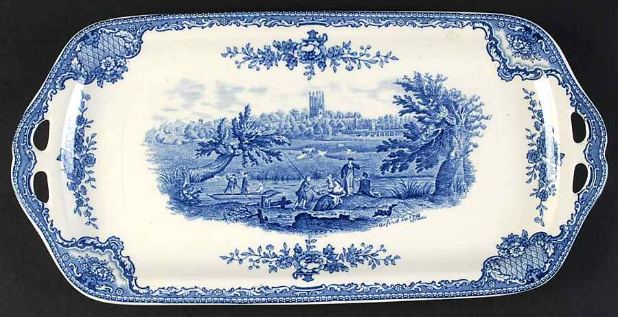 Old Britain Castles Blue (Made in England) 12" Sandwich Tray by Johnson Brothers-1