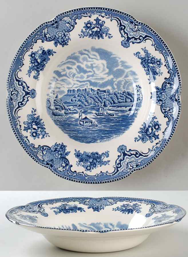 Old Britain Castles Blue (Made in England) Rim Soup Bowl by Johnson Brothers-1